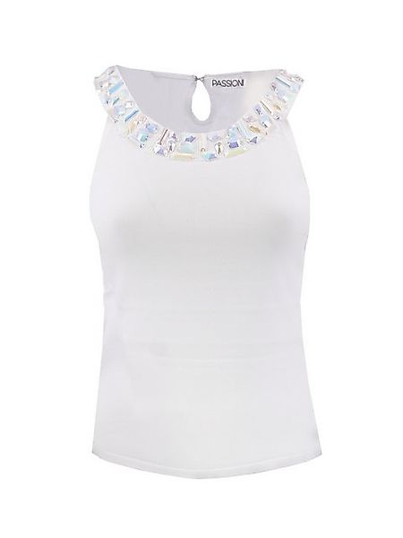 Passioni Tanktop Ärmelloses Top mit Perlendetail günstig online kaufen