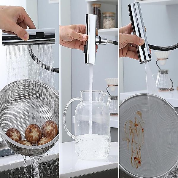 REDOM Küchenarmatur Küchenarmatur mit ausziehbarer Brause & 3 Strahlarten – günstig online kaufen