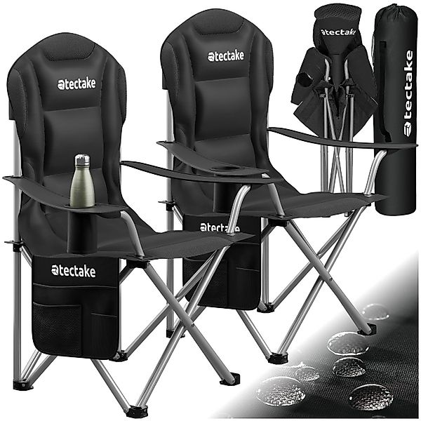 tectake Campingstuhl Gepolsterter Campingstuhl (Set, 2 günstig online kaufen