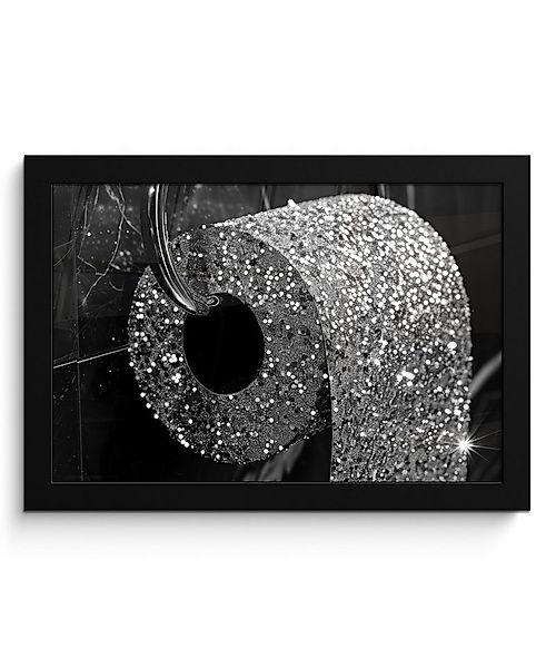 MuchoWow Poster WC - Toilettenpapier - Schwarz und weiß - Glitter, (1 St), günstig online kaufen