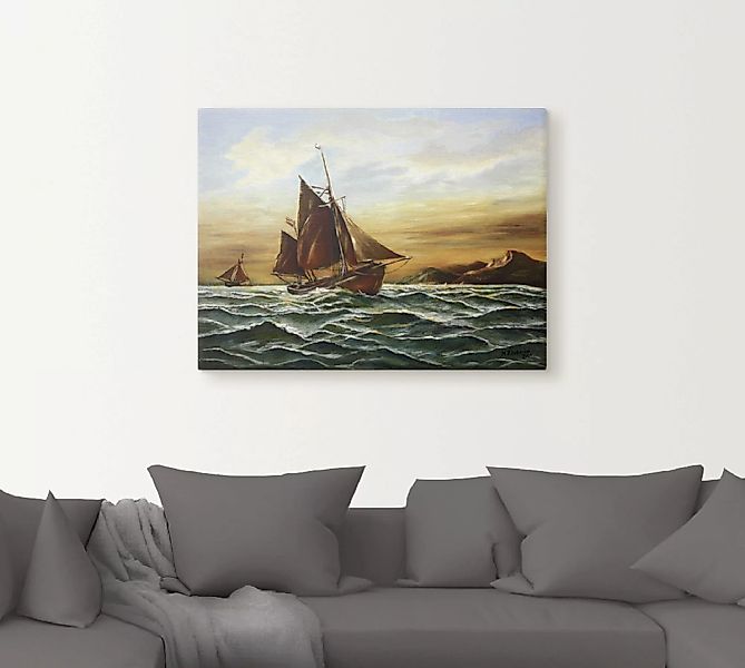 Artland Wandbild »Segelschiff auf See - maritime Malerei«, Boote & Schiffe, günstig online kaufen
