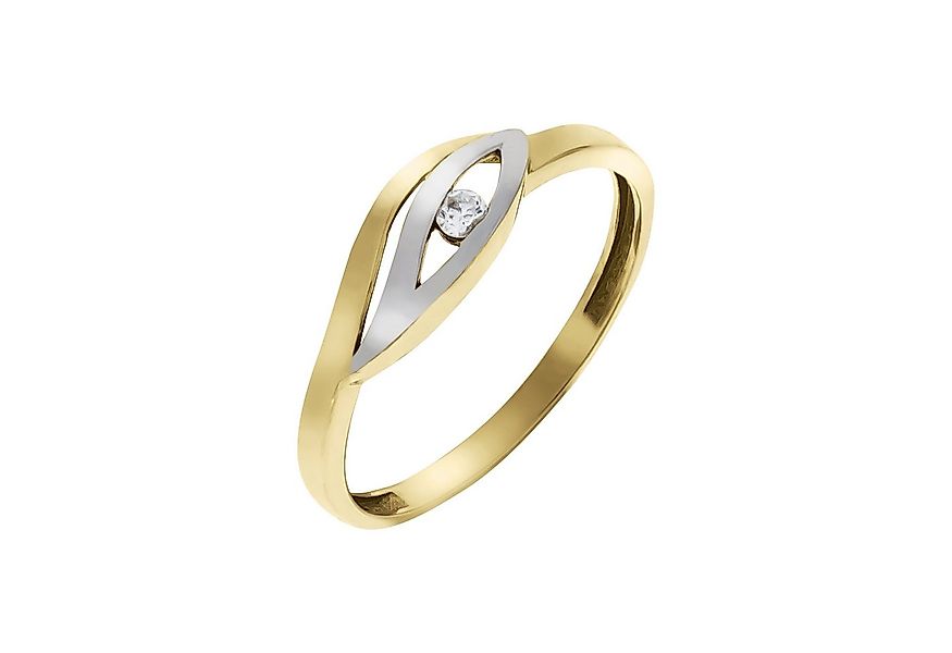 Vivance Fingerring 375/- Gelbgold bicolor Zirkonia günstig online kaufen