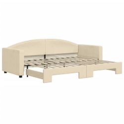 vidaXL Bett Tagesbett Ausziehbar Creme 80x200 günstig online kaufen