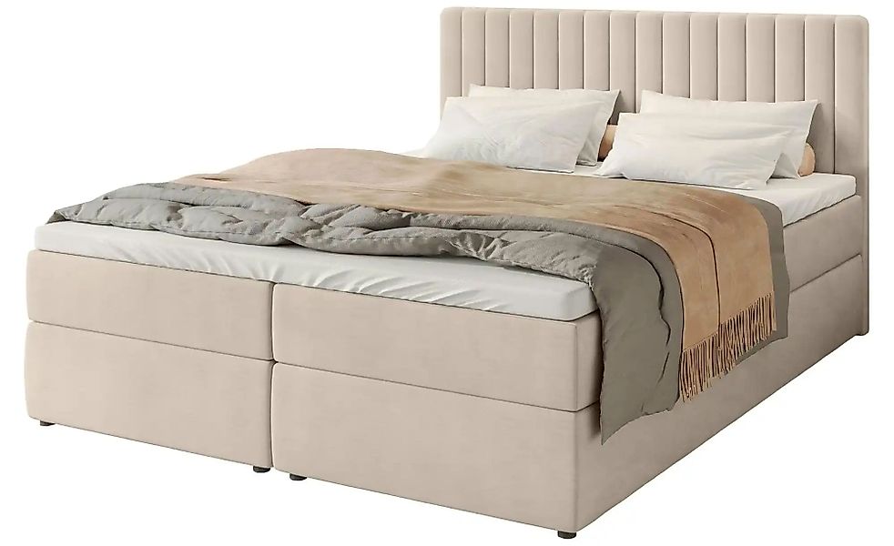 Boxbett mit Bettkasten und Topper Drayton ¦ beige ¦ Maße (cm): B: 180 H: 10 günstig online kaufen
