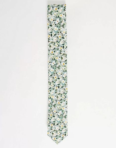 Gianni Feraud – Krawatte mit Liberty-Blümchenmuster-Grün günstig online kaufen