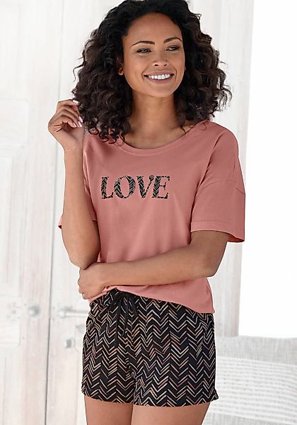 Vivance Dreams Shorty Set, 2-teilig, 2 tlg. mit malerischem Fischgrat-Muste günstig online kaufen