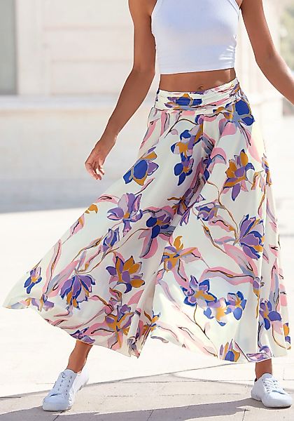 LASCANA Hosenrock, mit floralem Alloverdruck, Culotte, extraweites Bein günstig online kaufen