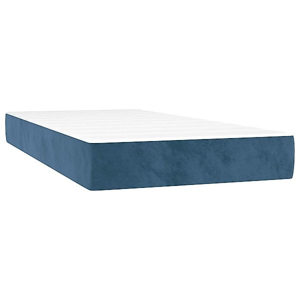 Boxspringmatratze Taschenfederkernmatratze Dunkelblau 80x210x20 cm Samt, günstig online kaufen