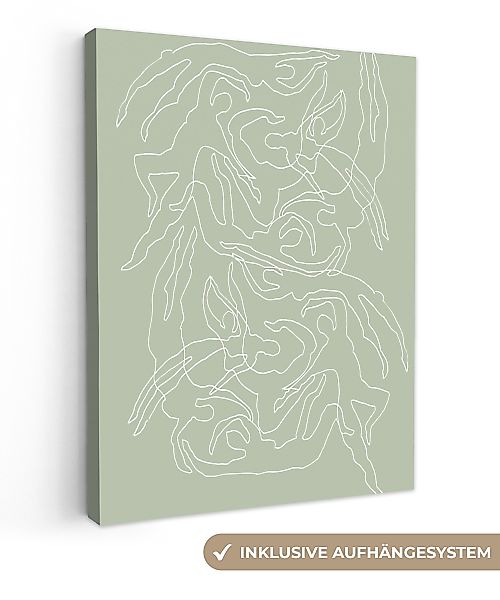 OneMillionCanvasses® Leinwandbild Strichzeichnung - Grün - günstig online kaufen