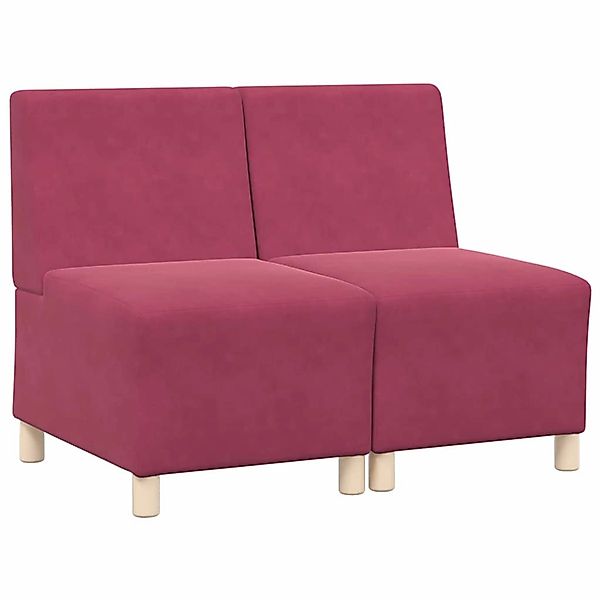 vidaXL Modulares Sofa ohne Armlehnen 2 Stk Weinrot 55 x 74 x 82 cm Samt 339 günstig online kaufen