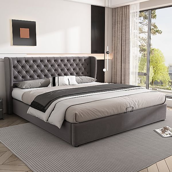MODFU Polsterbett Doppelbett mit Bettkasten gepolstertem günstig online kaufen