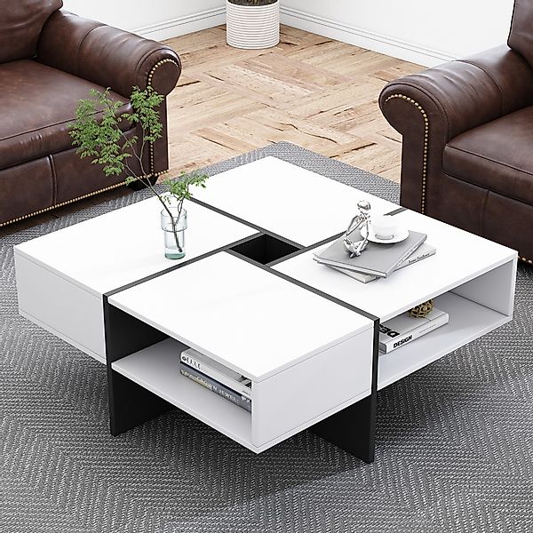 HAUSS SPOLE Couchtisch quadratisches, Schwarz-weißes Design, günstig online kaufen
