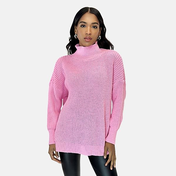 Elara Strickpullover Elara Damen Strickpullover Hoherkragen günstig online kaufen