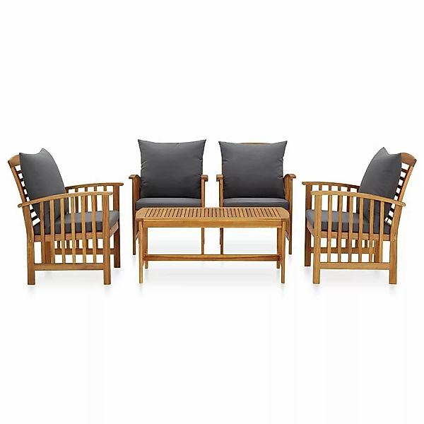 5-tlg. Garten-lounge-set Mit Auflagen Massivholz Akazie günstig online kaufen