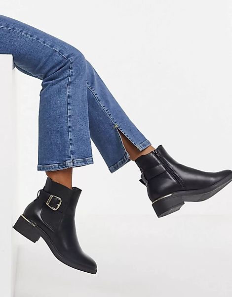 Schuh - Caitlin - Ankle-Boots in Schwarz mit Schnalle günstig online kaufen