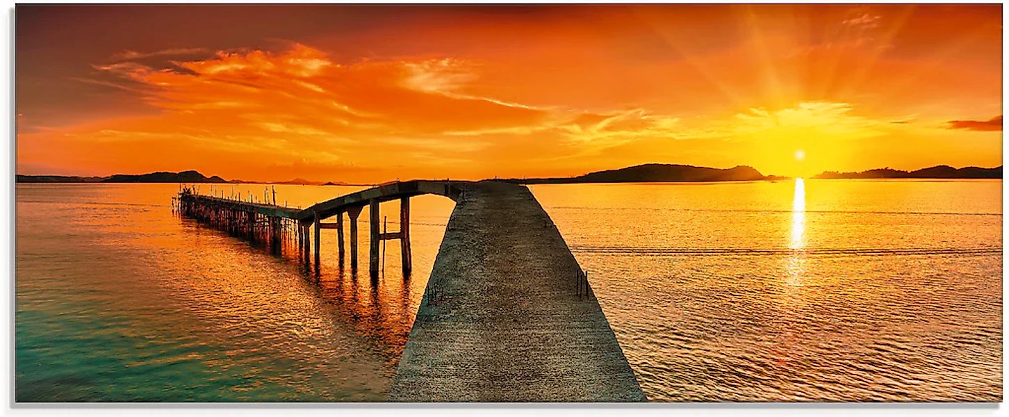 Artland Glasbild "Sonnenaufgang über dem Meer" Gewässer 1 Stk. tlg. in vers günstig online kaufen