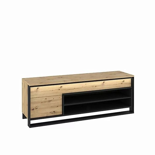 Compleo TV-Schrank LIMA, Loft Stil Lowboard mit Schubladen und LED-Beleucht günstig online kaufen