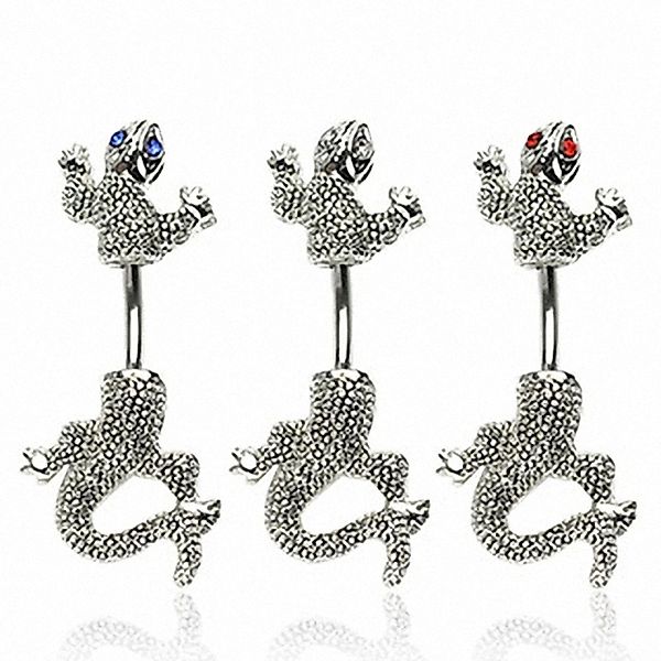 Taffstyle Bauchnabelpiercing Piercing Chirurgenstahl Kristall Eidechse günstig online kaufen