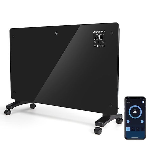 Aigostar Heizlüfter 2000W Elektroheizung, Glas/Konvektor, Touchscreen, günstig online kaufen
