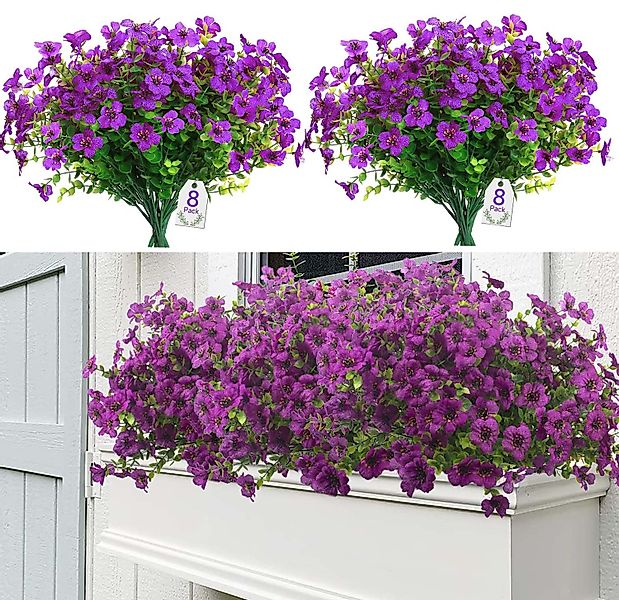 Kunstblumenstrauß 4 Bündel Künstliche Blumen Geranie günstig online kaufen