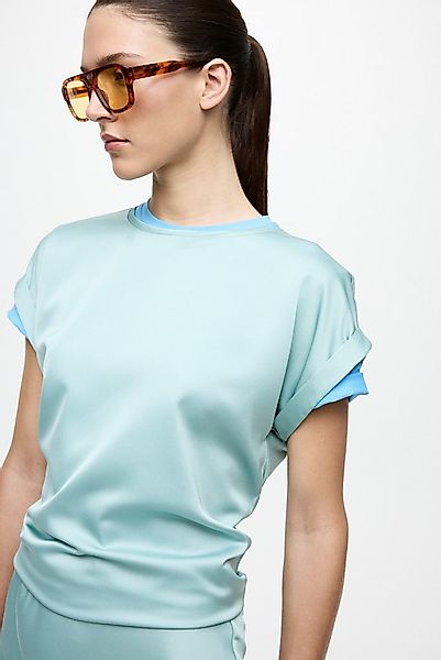 Vila Kurzarmshirt VIELLETTE S/S SATIN TOP - NOOS Satin Optik günstig online kaufen