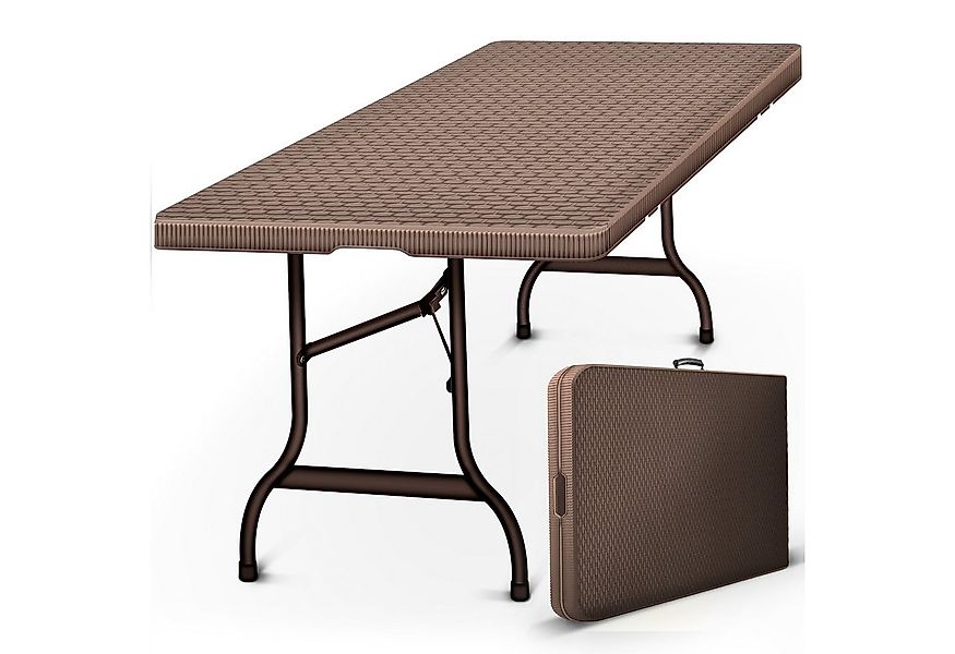 tillvex Gartentisch tillvex® Klapptisch Gartentisch Rattan Braun Buffettisc günstig online kaufen