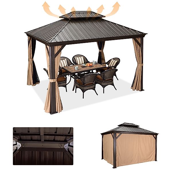PURPLE LEAF Pavillon Außenbereich Alu Gartenpavillon günstig online kaufen