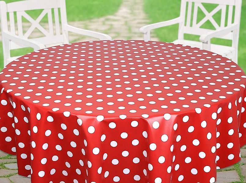 Beautex Tischdecke Punkte Wachstuchtischdecke OVAL RUND günstig online kaufen