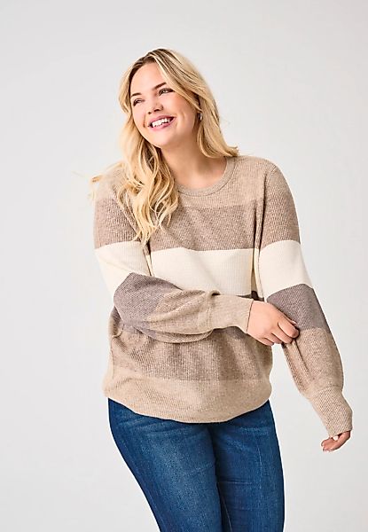 ONLY CARMAKOMA Strickpullover "CARNEW DARIA L/S STRIPE PULLOVER KNT" günstig online kaufen