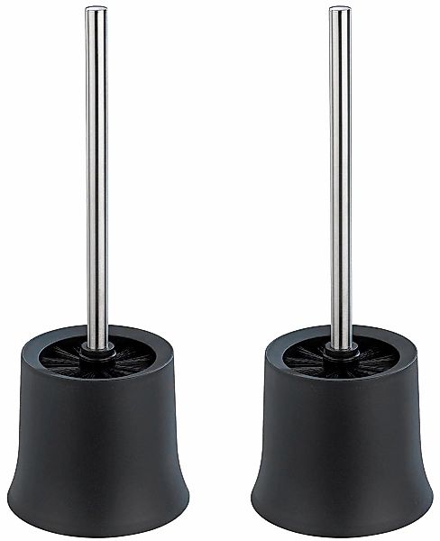 WENKO WC-Garnitur "Basic Schwarz" Set 1 Stk. aus Edelstahl  Kunststoff  Pol günstig online kaufen