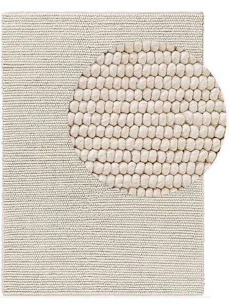 benuta Wollteppich Beads, rechteckig, Höhe: 11 mm, Wolle, handgewebt, Uni, günstig online kaufen