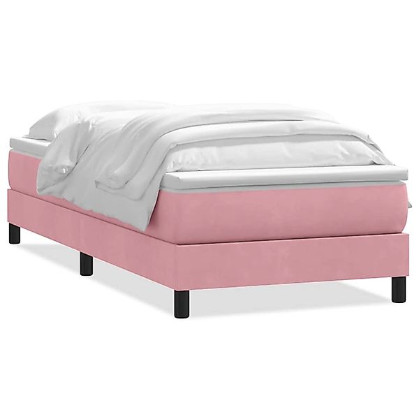 vidaXL Boxspringbett mit Matratze Rosa 100x220 cm Samt 3315962 günstig online kaufen