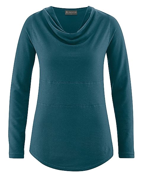 HempAge Langarmshirt DH250 Langarmshirt mit Wasserfallkragen günstig online kaufen