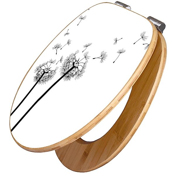 banjado WC-Sitz aus Bambus Motiv Pusteblume 2 (umweltfreundliches Material, günstig online kaufen