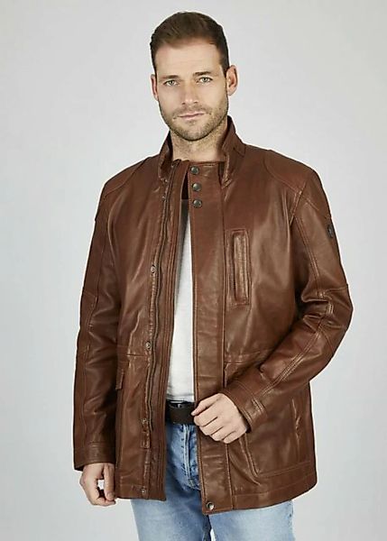 bugatti Lederjacke BUANDIAMO mit Druckknopfleiste und Stehkragen günstig online kaufen