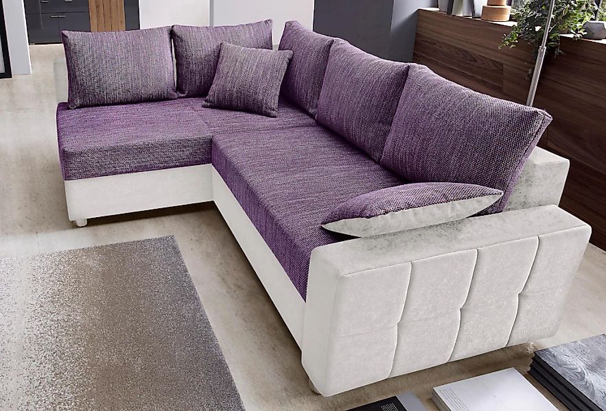 COLLECTION AB Ecksofa "Parma L-Form" mit Bettfunktion und Federkern günstig online kaufen