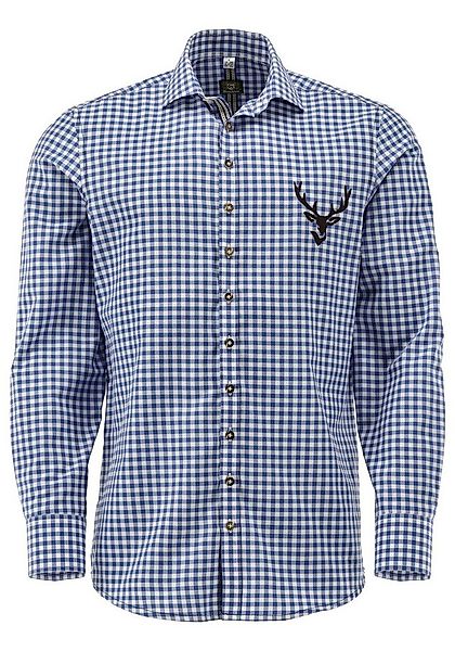 OS Trachten Trachtenhemd Lamenta Slim Fit, Haifischkragen, 1/1-Arm, Hirschd günstig online kaufen