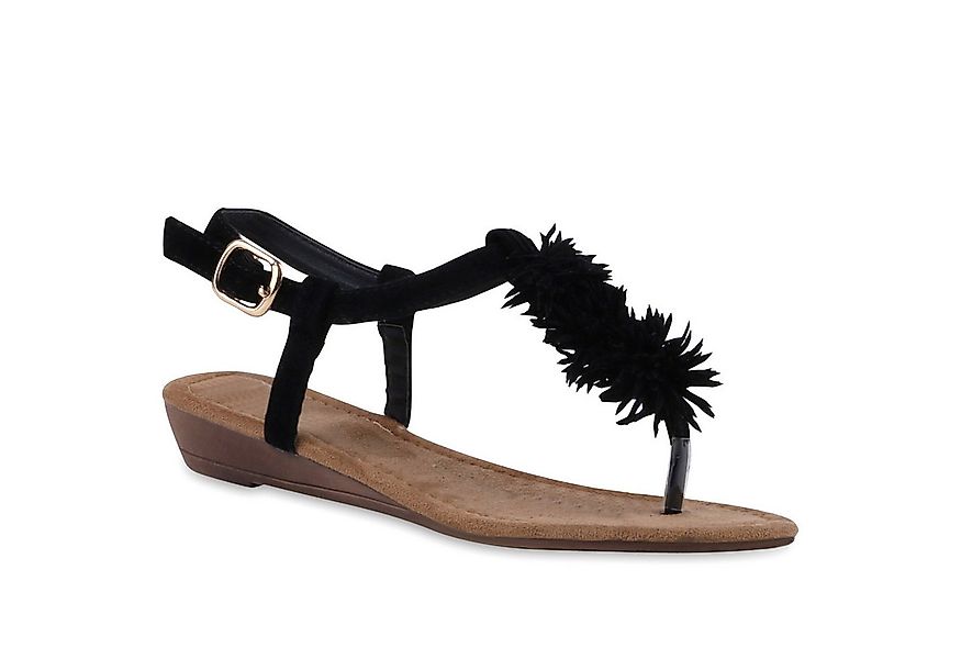 VAN HILL 811509 Zehentrenner Modische Damen Fransen Sandalen Zehentrenner K günstig online kaufen
