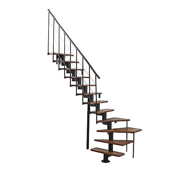 Minka Mittelholmtreppe Comfort Top Turn Walnuss Schwarz Raumhöhe bis 312 cm günstig online kaufen