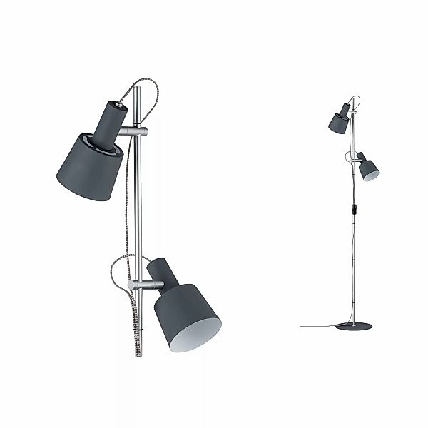 Paulmann "Neordic Stehleuchte Haldar E14 max. 2x20W Dunkelgrau/Chrom matt M günstig online kaufen
