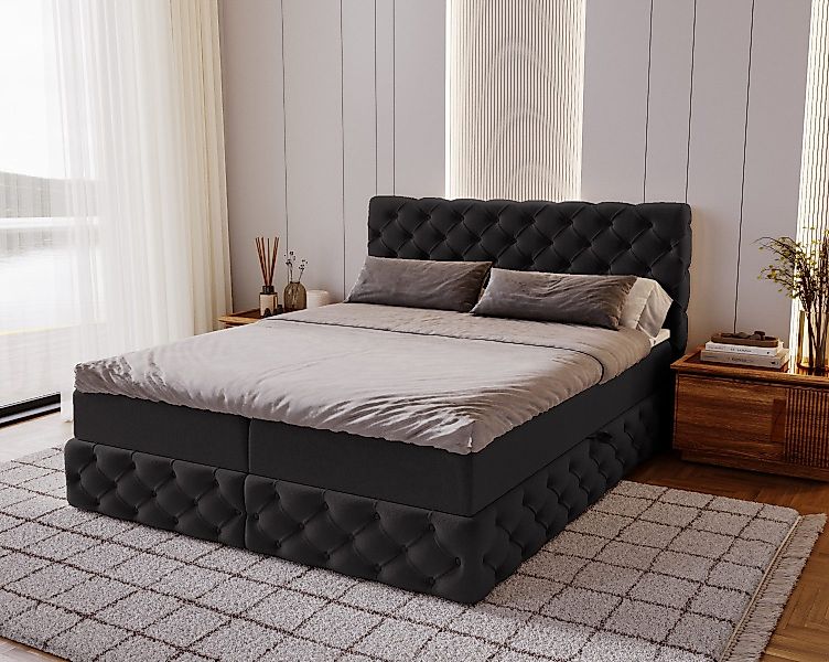 Kaiser Möbel Boxspringbett Chesterfield-Kontinentalbett Luxury Stoff günstig online kaufen