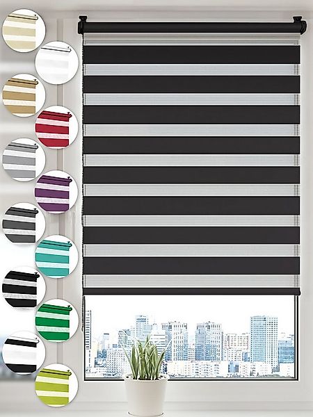 Doppelrollo Klemmfix ohne Bohren Rollos für Fenster und Tür Seitenzugrollo, günstig online kaufen