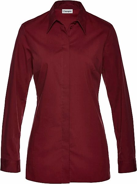 bonprix Langarmbluse "Long-Stretch-Bluse" lockere Passform, mit Stehkragen, günstig online kaufen