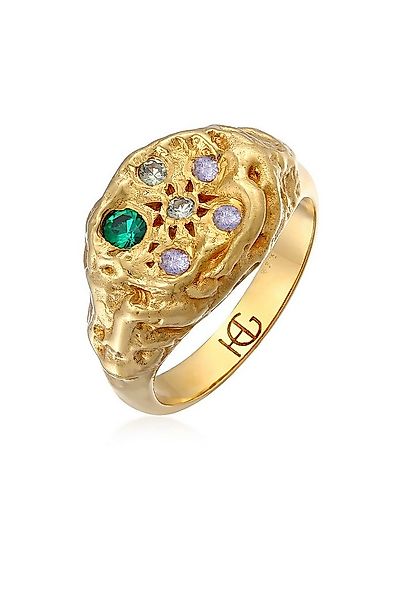 HAZE & GLORY Fingerring Aquamarin Siegel - Clementine 375 Gelbgold, Cocktai günstig online kaufen