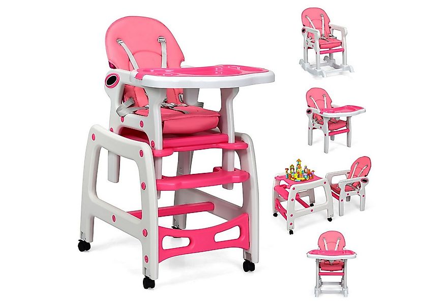 COSTWAY Hochstuhl 3 in 1 Babystuhl, wandelbar, einstellbarer Winkel, abnehm günstig online kaufen