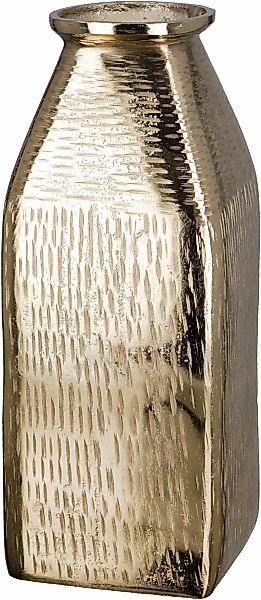 GILDE Tischvase "Lola, Dekovase" Vase aus Aluminium, mit geritzter Oberfläc günstig online kaufen