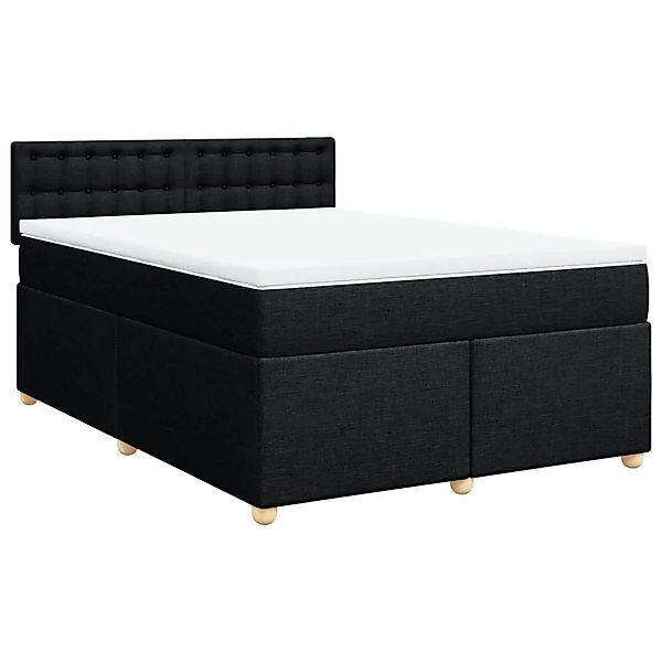 vidaXL Boxspringbett mit Matratze Schwarz 140x200 cm Stoff 3286719 günstig online kaufen