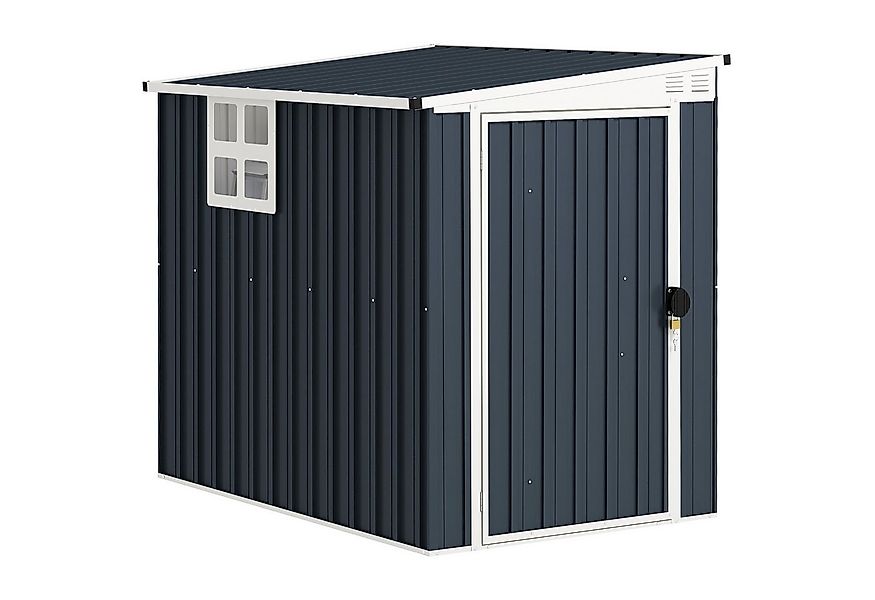 Outsunny Gerätehaus 2,6m², mit Pultdach, Fenster, abschließbarer Tür, BxT: günstig online kaufen