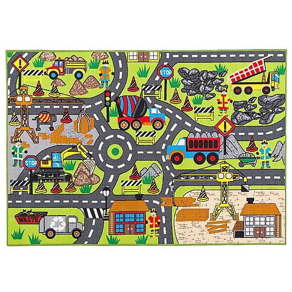 Pergamon Kinderteppich Straßenteppich Beidseitig Baustelle Play günstig online kaufen