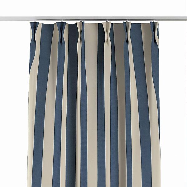 Vorhang mit flämischen 2-er Falten, blau-weiß, Quadro (143-90) günstig online kaufen
